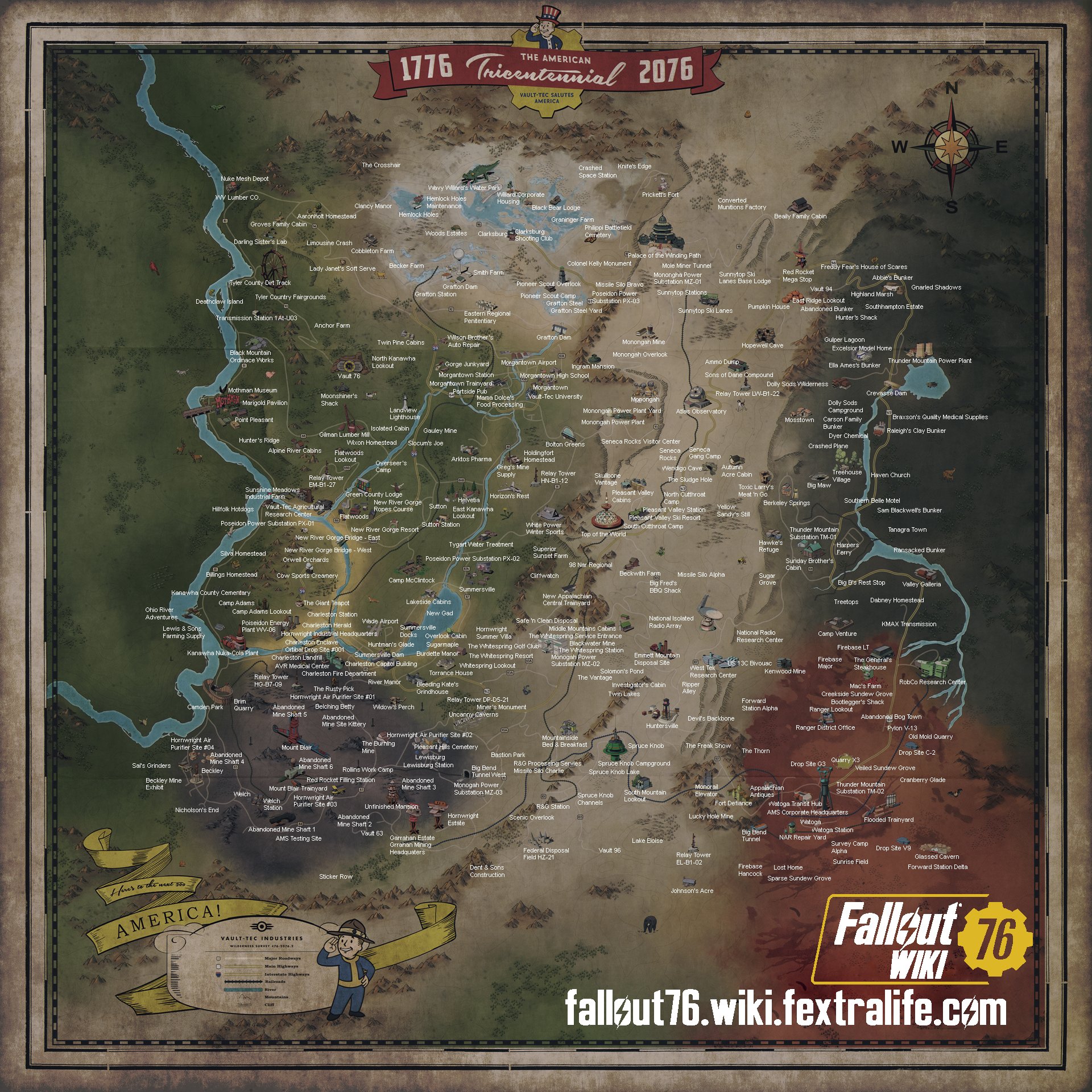 Fallout 76 Full Map All Locations
